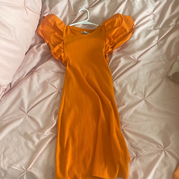 Zara Dresses & Skirts - An Orange Dress From ZARA